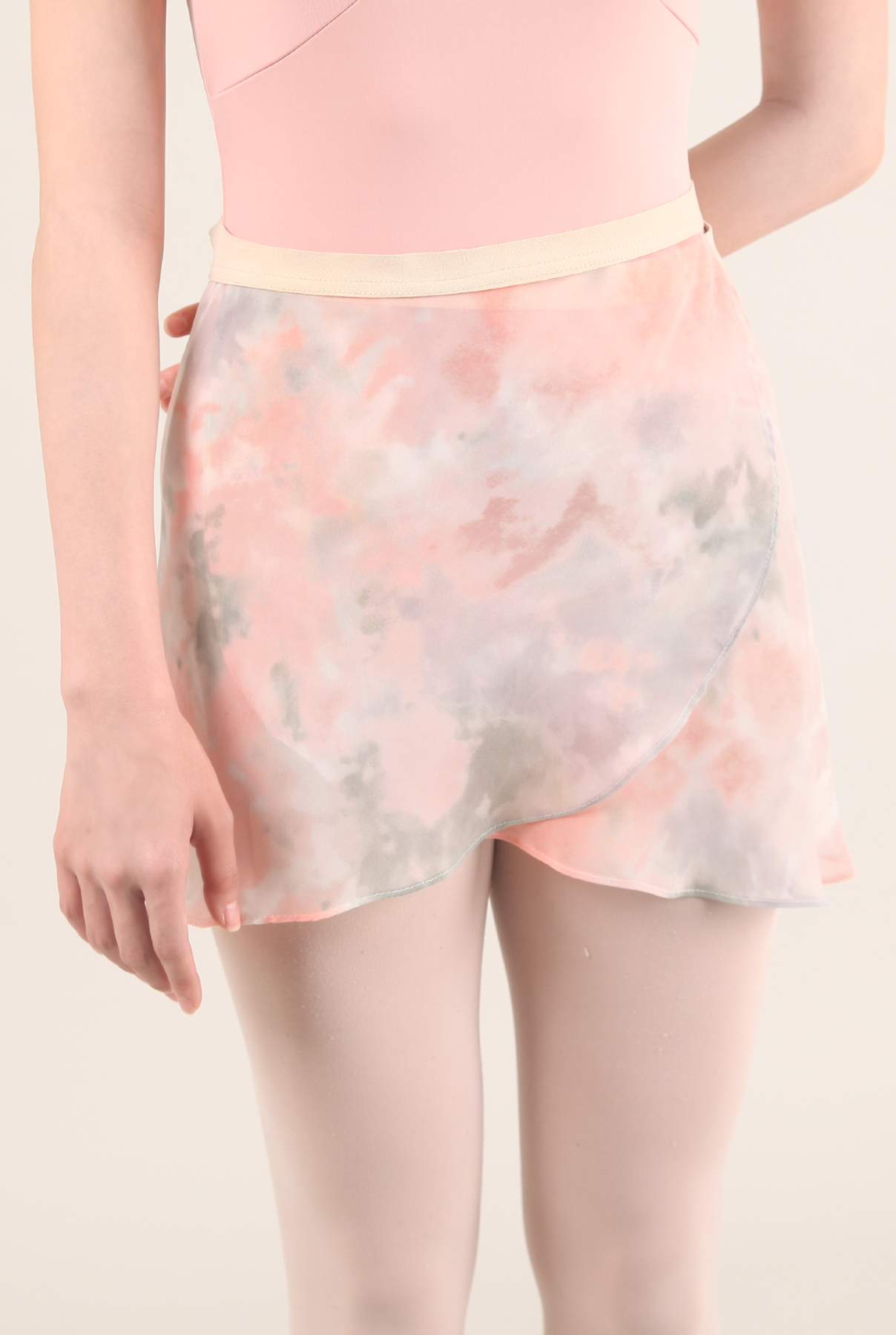 CLASSIC WRAP SKIRT_PEACH WATER COLOR